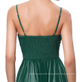 Kate Kasin Full-Length Spaghetti Straps Chiffon Long Dark Green Evening Prom Party Dress 8 Size US 2~16 KK000184-1